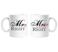 Mr Right Mrs Always Right Couple Mug Set 60 SECOND MAKEOVER White One Size
