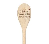 60 SECOND MAKEOVER Mum Queen Of The Muffins Spoon Funny Wooden Spoon in Beige 60 SECOND MAKEOVER Beige