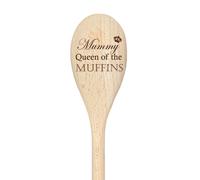 60 SECOND MAKEOVER Mummy Queen Of The Muffins Spoon Funny Wooden Spoon in Beige 60 SECOND MAKEOVER Beige