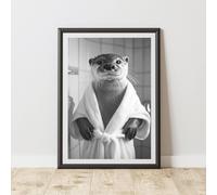 60 SECOND MAKEOVER Otter Bathrobe Dressing Gown Animal Print | Size: A4 60 SECOND MAKEOVER Multicolor A4