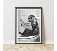 60 SECOND MAKEOVER Otter On The Toilet Animal Print | Size: A4 60 SECOND MAKEOVER Multicolor A4