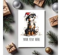 60 SECOND MAKEOVER Pack Of 5 Personalised Christmas Cards Bernese Mountain Dog in White | Size: 5 Pack 60 SECOND MAKEOVER White 5 Pack