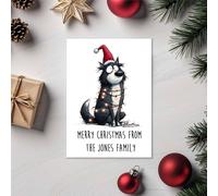 60 SECOND MAKEOVER Pack Of 5 Personalised Christmas Cards Karelian Bear Dog in White | Size: 5 Pack 60 SECOND MAKEOVER White 5 Pack