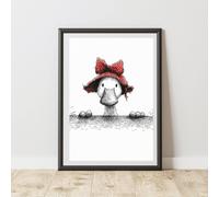 60 SECOND MAKEOVER Peeking Goose Print Wall Art Poster | Size: A4 60 SECOND MAKEOVER Multicolor A4