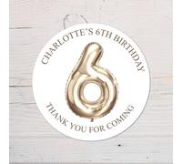 60 SECOND MAKEOVER Personalised 6th Birthday Vinyl Party Bag Stickers in Gold 60 SECOND MAKEOVER Gold