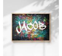 60 SECOND MAKEOVER Personalised Graffiti Print Wall Art Poster | Size: A3 60 SECOND MAKEOVER Multicolor A3