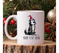 60 SECOND MAKEOVER Personalised Karelian Bear Dog Christmas Lights Santa Hat Mug in White 60 SECOND MAKEOVER White
