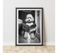 60 SECOND MAKEOVER Poodle On The Toilet Print | Size: A4 60 SECOND MAKEOVER Multicolor A4
