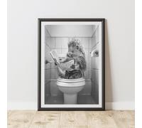 60 SECOND MAKEOVER Porcupine On The Toilet Animal Print | Size: A4 60 SECOND MAKEOVER Multicolor A4
