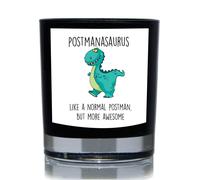 60 SECOND MAKEOVER Postmansaurus, Like A Normal Postman But More Awesome, Dinosaur Funny 20cl Candle in Black 60 SECOND MAKEOVER Black