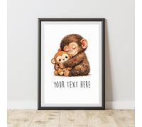 60 SECOND MAKEOVER Punch Personalised The Baby Monkey Print Motivational | Size: A4 60 SECOND MAKEOVER Multicolor A4
