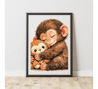 60 SECOND MAKEOVER Punch The Baby Monkey Print Motivational Inspirational Wall Art | Size: A4 60 SECOND MAKEOVER Multicolor A4