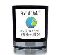 60 SECOND MAKEOVER Save the Earth, It's The Only Planet With Chocolate On Funny 20cl Candle in Black 60 SECOND MAKEOVER Black