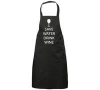 60 Second Makeover Limited Save Water Drink Wine Black Apron Novelty Gift Mum Funny