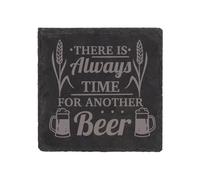 60 SECOND MAKEOVER Slate Coaster There Is Always Time For Another Beer Engraved Funny Gift Friend Present in Black 60 SECOND MAKEOVER Black