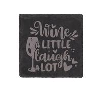60 SECOND MAKEOVER Slate Coaster Wine A Little Laugh A Lot Engraved Funny Gift Friend Present in Black 60 SECOND MAKEOVER Black
