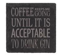 60 SECOND MAKEOVER Slate Coffee Gin Coaster Engraved Funny Gift Friend Present in Black 60 SECOND MAKEOVER Black