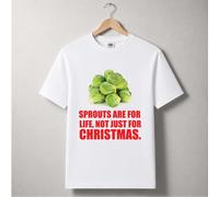 60 SECOND MAKEOVER Sprouts Are For Life, Not Just For Christmas T-Shirt in White | Size: Medium 60 SECOND MAKEOVER White M