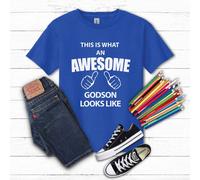 60 SECOND MAKEOVER This Is What An Awesome God Son Looks Like T-Shirt in Blue | Size: 3-4 Years 60 SECOND MAKEOVER Blue 3-4 Years