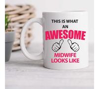 60 Second Makeover Limited This is What an Awesome Midwife Looks Like Mug Gift Present New Baby