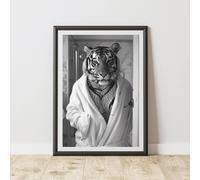 60 SECOND MAKEOVER Tiger Bathrobe Dressing Gown Animal Print | Size: A4 60 SECOND MAKEOVER Multicolor A4