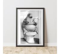 60 SECOND MAKEOVER Walrus On The Toilet Animal Print | Size: A3 60 SECOND MAKEOVER Multicolor A3