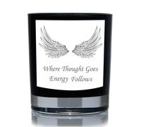 60 SECOND MAKEOVER Where Thought Goes Energy Follows Angel Wings Funny 20cl Candle in Black 60 SECOND MAKEOVER Black
