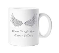 60 Second Makeover Limited Where Thought Goes Energy Follows Mug Angel Wings Crystal Healing Spiritual Mug