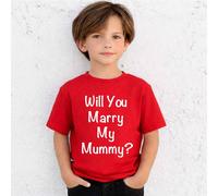 60 SECOND MAKEOVER Will You Marry My Mummy T-Shirt in Red | Size: 5-6 Years 60 SECOND MAKEOVER Red 5-6 Years