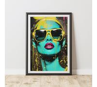 60 SECOND MAKEOVER Woman With Glasses Pop Art Prints For Walls | Size: A3 60 SECOND MAKEOVER Multicolor A3