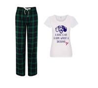 60 SECOND MAKEOVER Women's A House Is Not A Home Without A Dachshund Tartan Trouser Pyjamas Set | Size: XS 60 SECOND MAKEOVER Multicolor XS