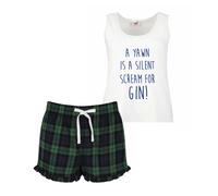 60 SECOND MAKEOVER Women's A Yawn Is A Silent Scream for Gin Pyjama Set in Green | Size: Large 60 SECOND MAKEOVER Green L