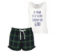 60 SECOND MAKEOVER Women's A Yawn Is A Silent Scream for Gin Pyjama Set in Green | Size: Medium 60 SECOND MAKEOVER Green M