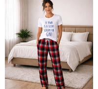 60 SECOND MAKEOVER Women's A Yawn Is A Silent Scream for Gin Pyjama Set in Red | Size: XS 60 SECOND MAKEOVER Red XS