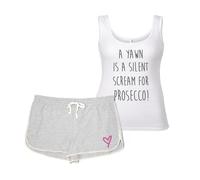 60 SECOND MAKEOVER Women's A Yawn Is A Silent Scream For Prosecco PJ's in Grey | Size: Large 60 SECOND MAKEOVER Grey L