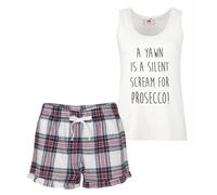 60 SECOND MAKEOVER Women's A Yawn Is A Silent Scream For Prosecco Pyjama Set in Pink | Size: Large 60 SECOND MAKEOVER Pink L