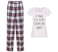 60 SECOND MAKEOVER Women's A Yawn Is A Silent Scream for Wine Pyjama Set in Pink | Size: XL 60 SECOND MAKEOVER Pink XL