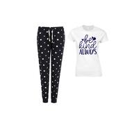 60 SECOND MAKEOVER Women's Be Kind Always Navy Star Pyjama Set | Size: XS 60 SECOND MAKEOVER Navy XS