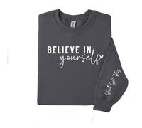 60 SECOND MAKEOVER Women's Believe In Yourself You've Got This Sweater in Grey | Size: 2XL 60 SECOND MAKEOVER Grey 2XL