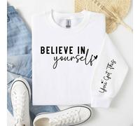60 SECOND MAKEOVER Women's Believe In Yourself You've Got This Sweater in White | Size: 2XL 60 SECOND MAKEOVER White 2XL