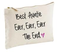 60 SECOND MAKEOVER Women's Best Auntie Ever Ever Ever The End Natural Make up Bag in Beige 60 SECOND MAKEOVER Beige