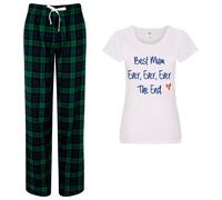 60 SECOND MAKEOVER Women's Best Mum Ever Ever The End Pyjamas in Green | Size: XS 60 SECOND MAKEOVER Green XS