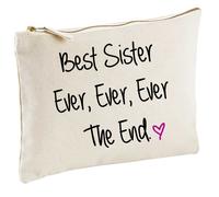 60 SECOND MAKEOVER Women's Best Sister Ever Ever Ever The End Natural Make up Bag in Beige 60 SECOND MAKEOVER Beige
