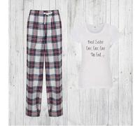 60 SECOND MAKEOVER Women's Best Sister Ever Ever The End Pyjama Set in Pink | Size: Medium 60 SECOND MAKEOVER Pink M