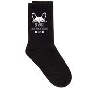 60 SECOND MAKEOVER Women's Beware Crazy French Bulldog Lady Black Socks 60 SECOND MAKEOVER Black One Size