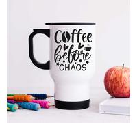 60 SECOND MAKEOVER Women's Coffee Before Chaos Metal Travel Mug in White 60 SECOND MAKEOVER White