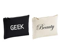 60 SECOND MAKEOVER Women's Couples Wash Bag Set Beauty & The Geek in Black 60 SECOND MAKEOVER Black