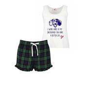 60 SECOND MAKEOVER Women's Dachshund Can Have A Better Life Pyjamas Set in Green | Size: Large 60 SECOND MAKEOVER Green L
