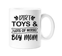 60 SECOND MAKEOVER Women's Dirt Toys & Lots Of Noise Boy Mom Mug in White 60 SECOND MAKEOVER White