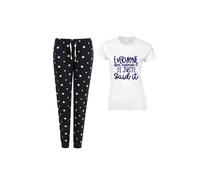 60 SECOND MAKEOVER Women's Everyone Was Thinking It I Just Said It Navy Star Pyjama Set | Size: XS 60 SECOND MAKEOVER Navy XS